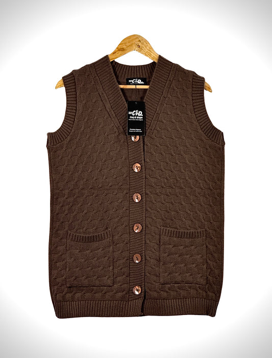 Mama’s Sleeveless Cardigan Sweater CD-SL-053