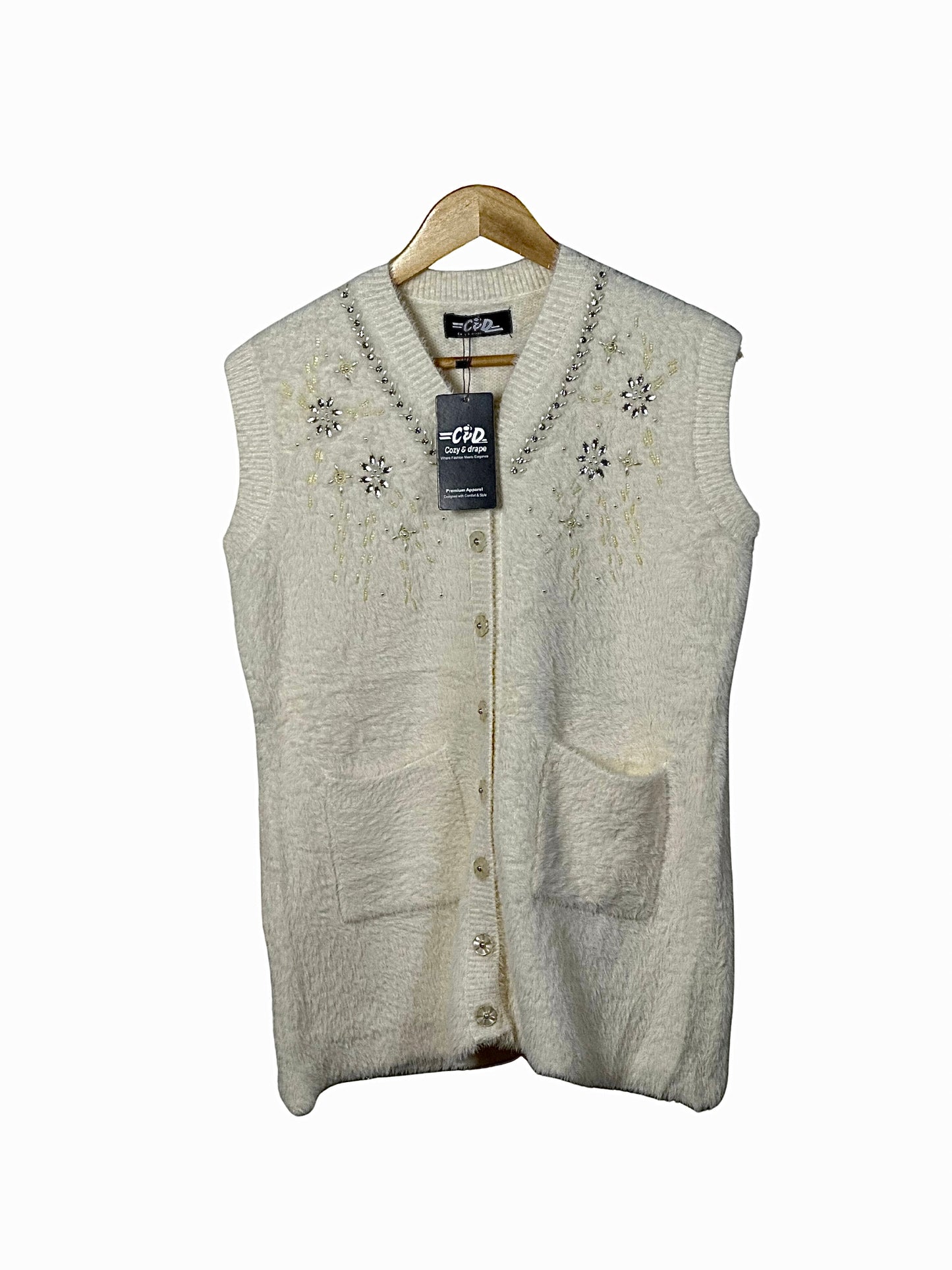 Mama’s Sleeveless Cardigan Sweater CD-SL-057