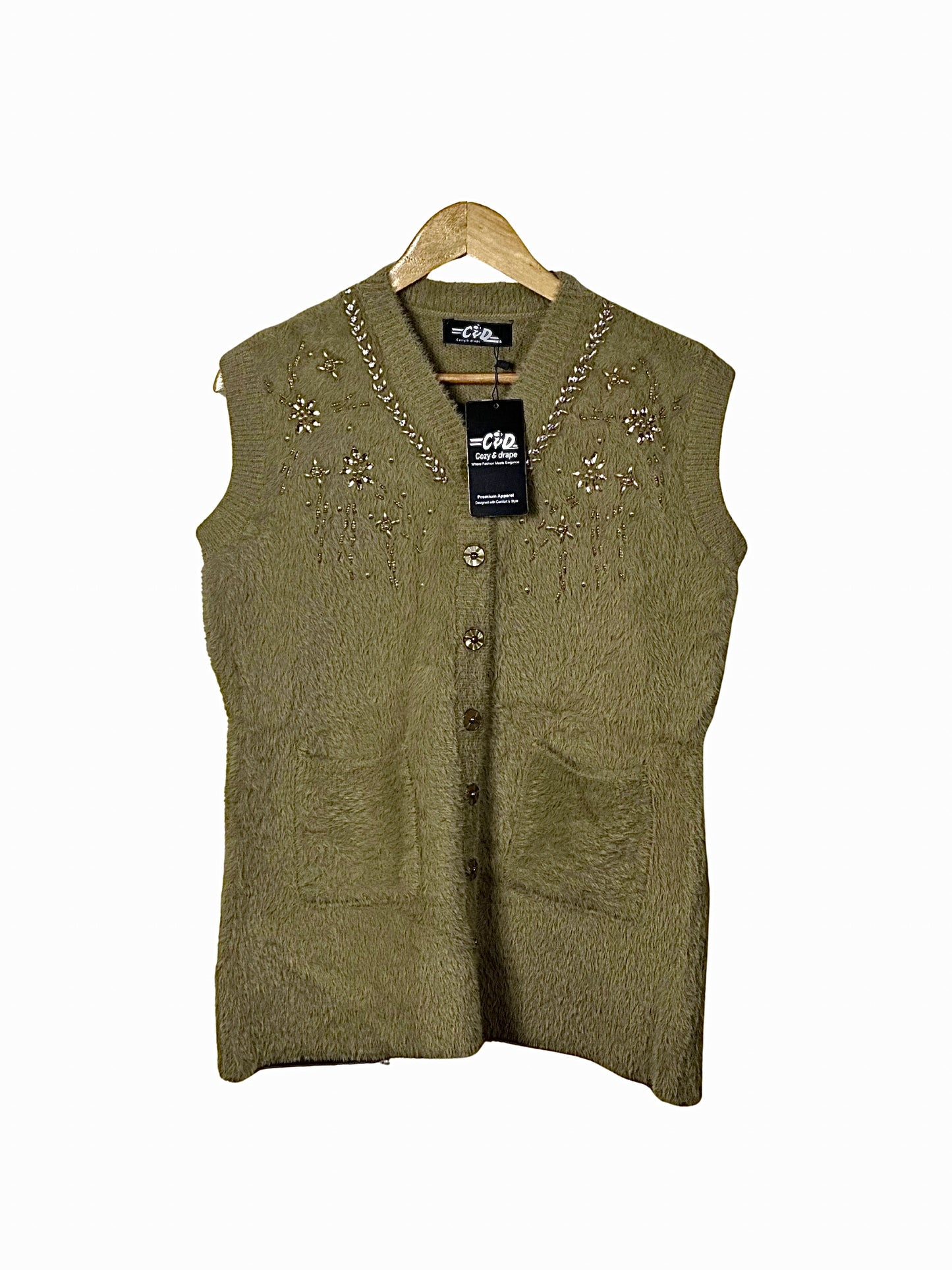 Mama’s Sleeveless Cardigan Sweater CD-SL-057