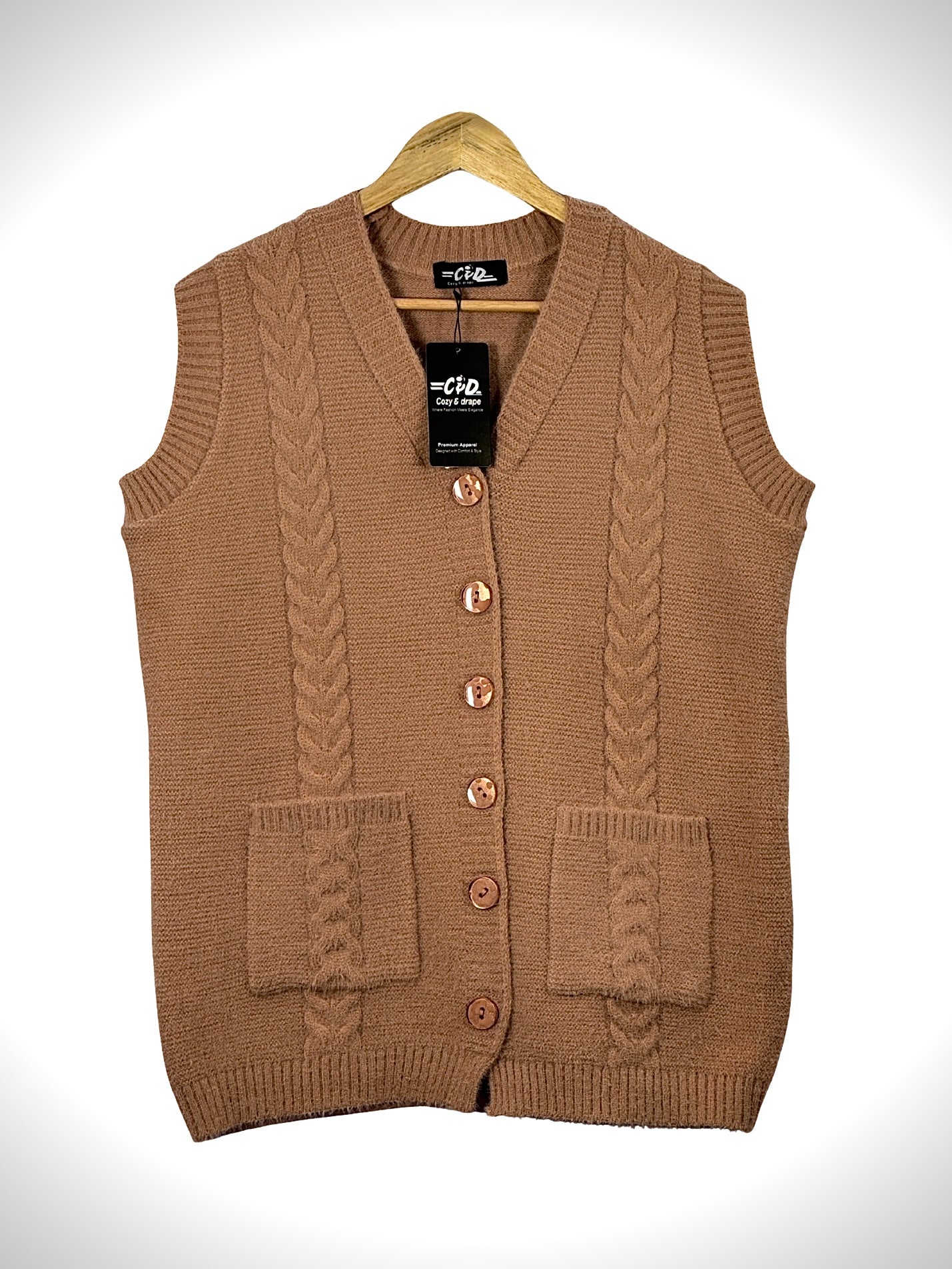 Mama’s Sleeveless Cardigan Sweater CD-SL-052