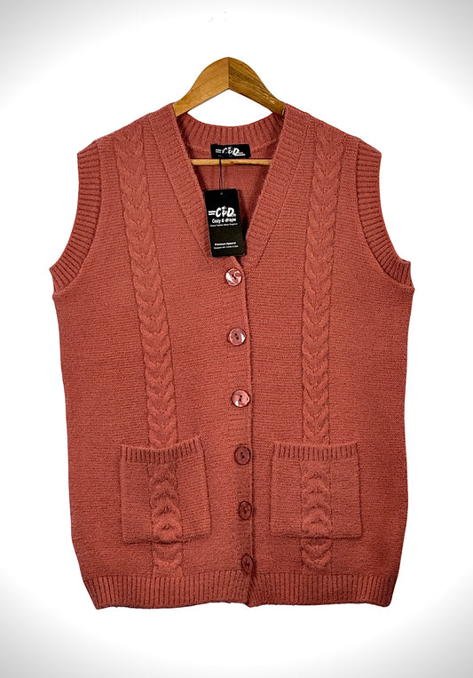 Mama’s Sleeveless Cardigan Sweater CD-SL-052