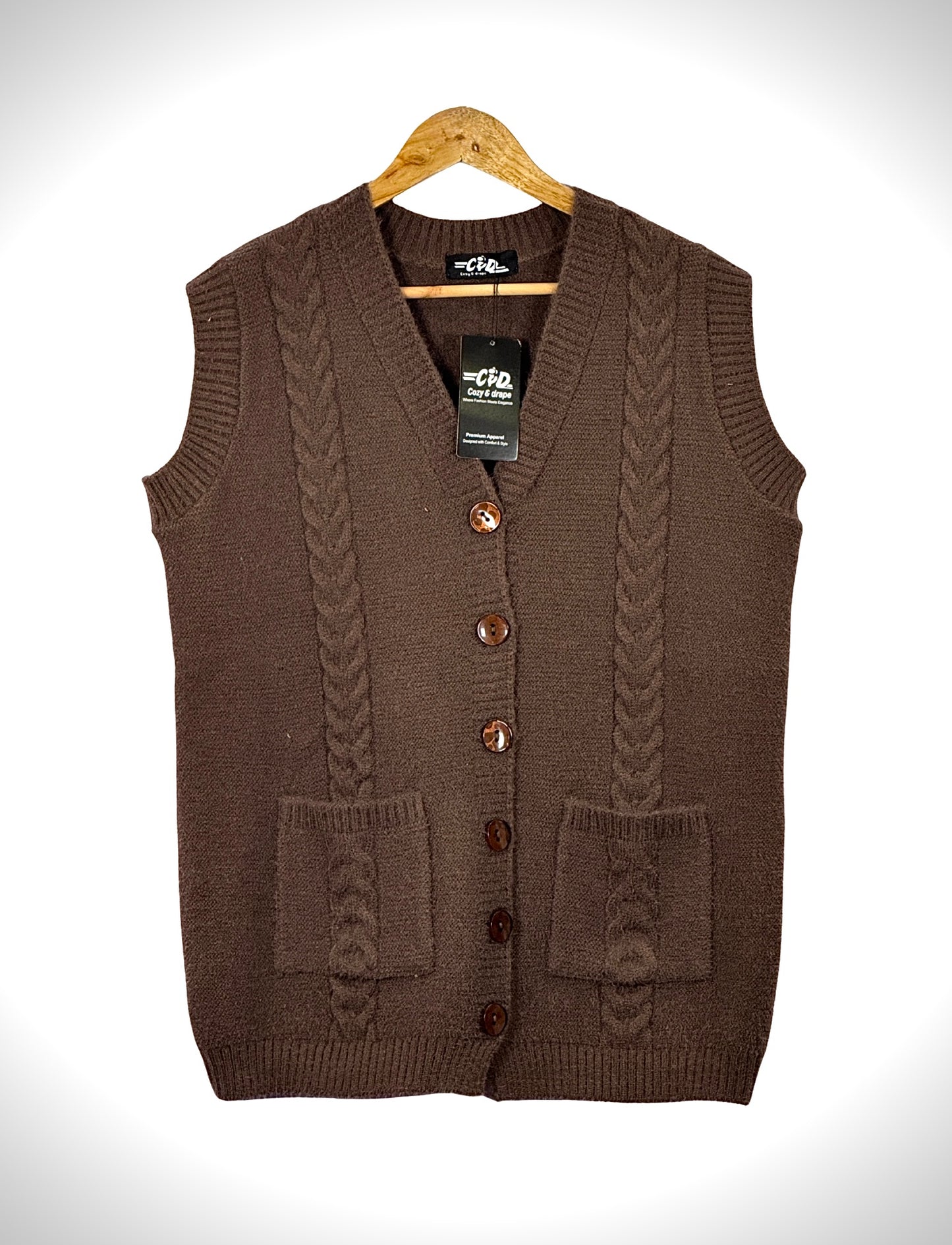 Mama’s Sleeveless Cardigan Sweater CD-SL-052