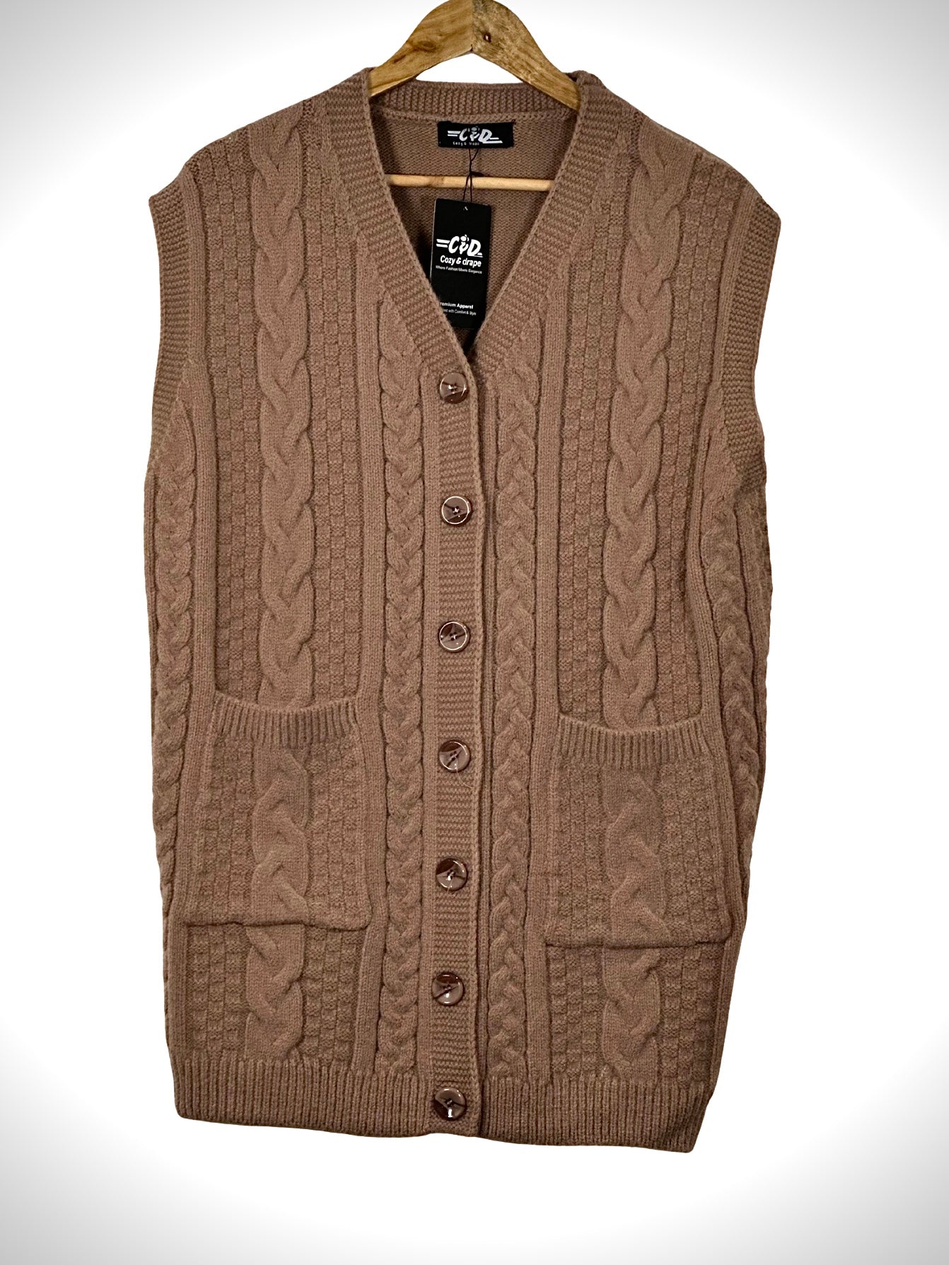 Mama’s Sleeveless Cardigan Sweater CD-SL-054