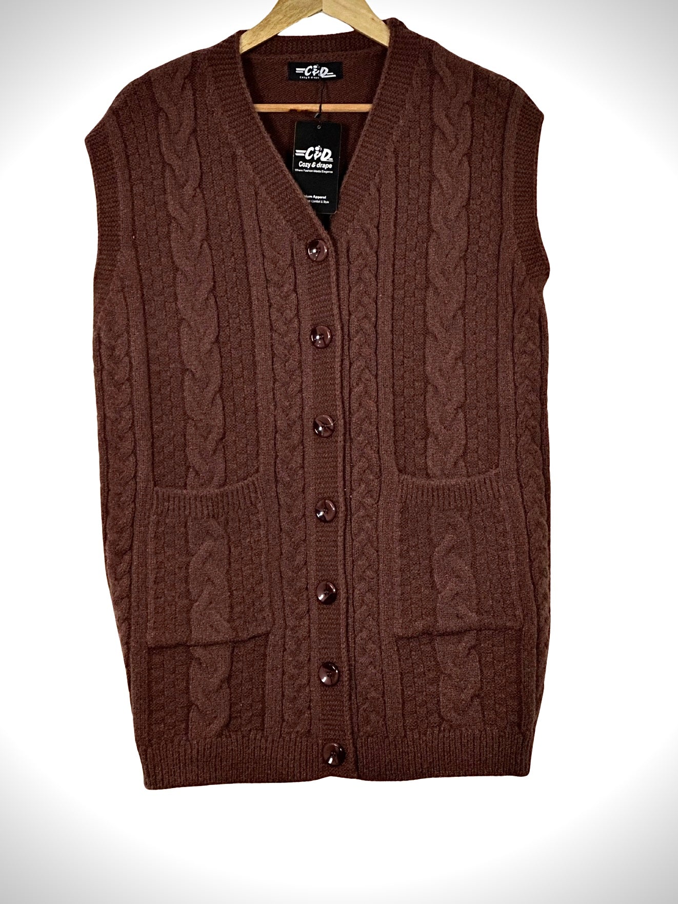 Mama’s Sleeveless Cardigan Sweater CD-SL-054