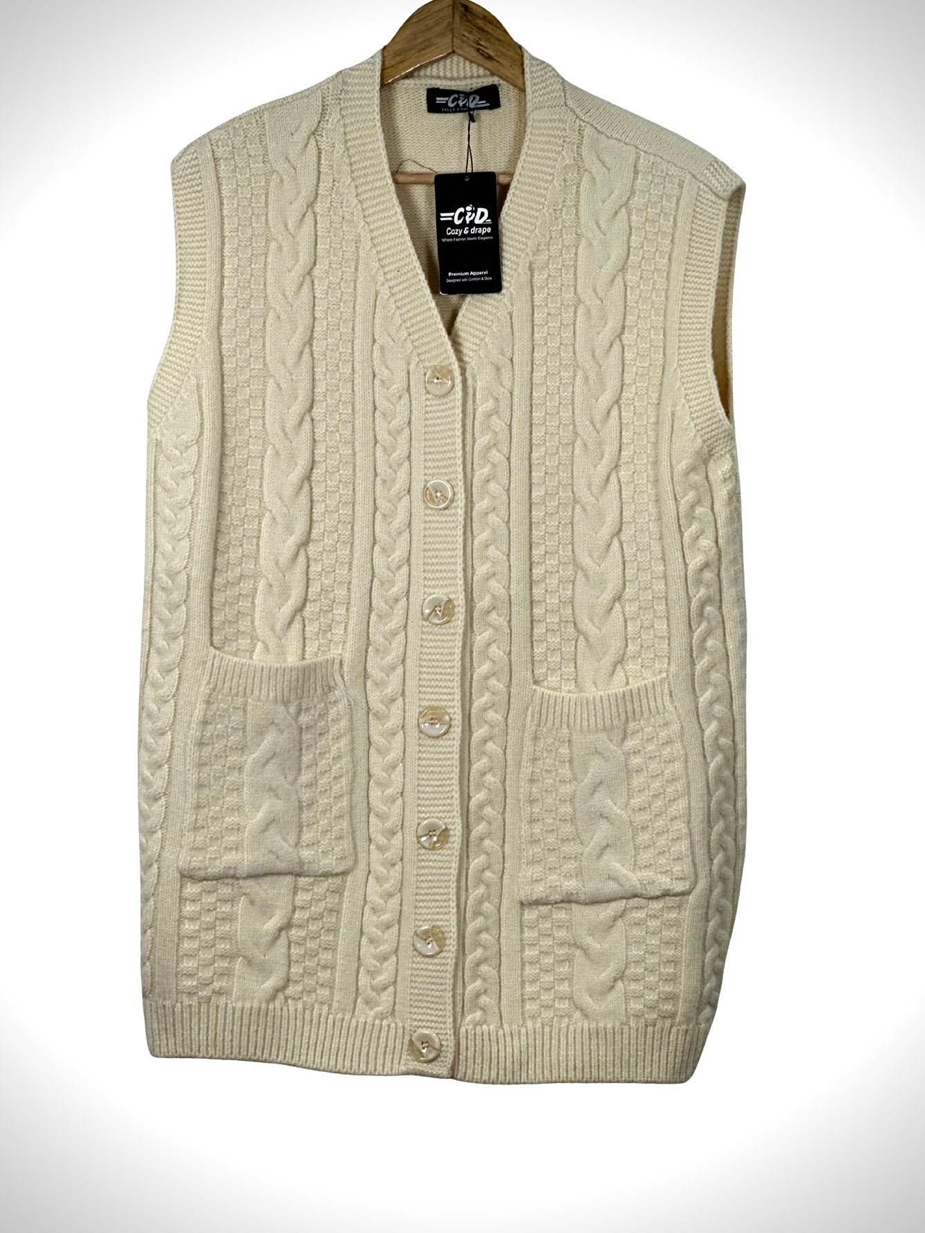 Mama’s Sleeveless Cardigan Sweater CD-SL-054