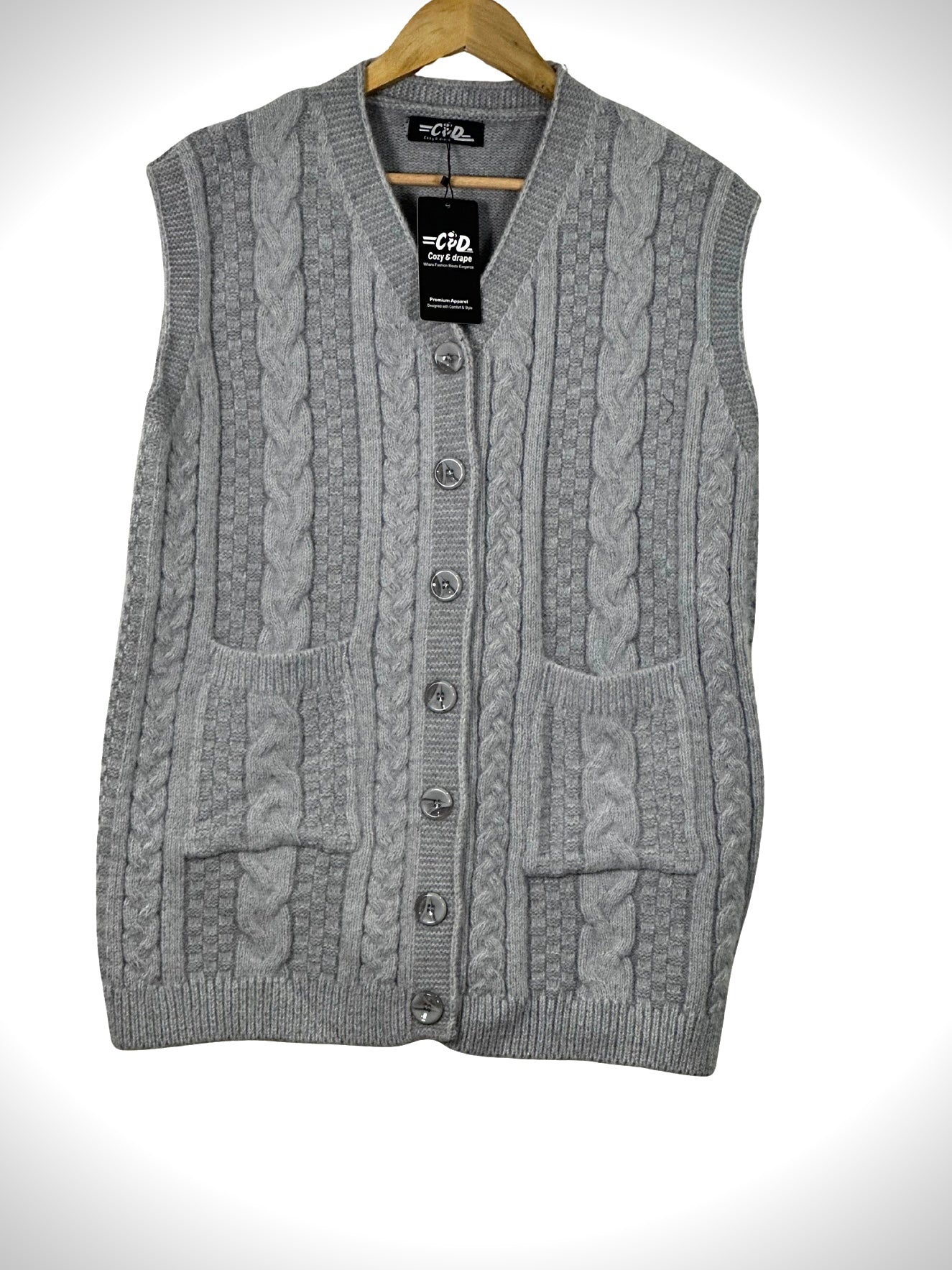 Mama’s Sleeveless Cardigan Sweater CD-SL-054
