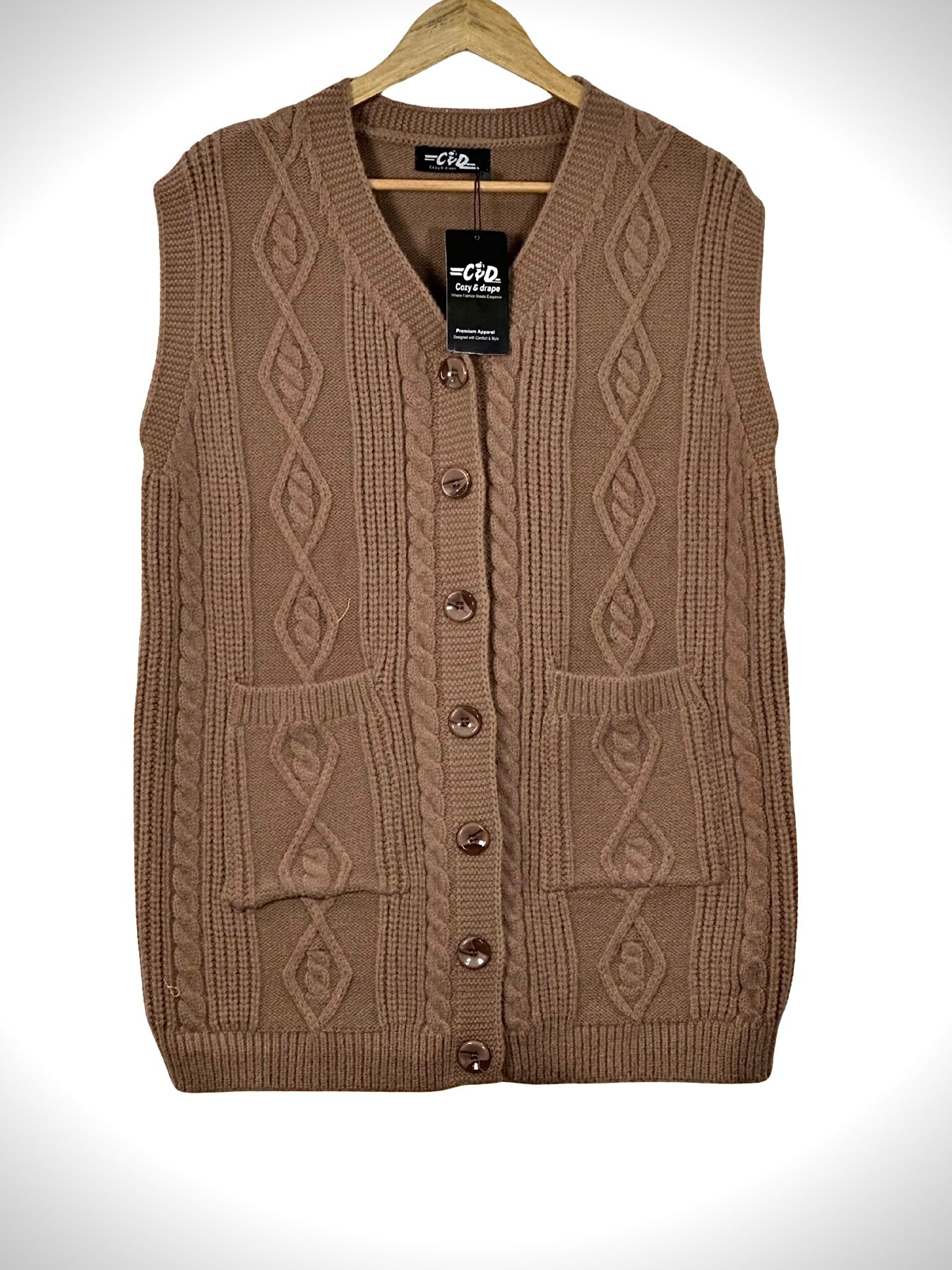 Mama’s Sleeveless Cardigan Sweater CD-SL-055