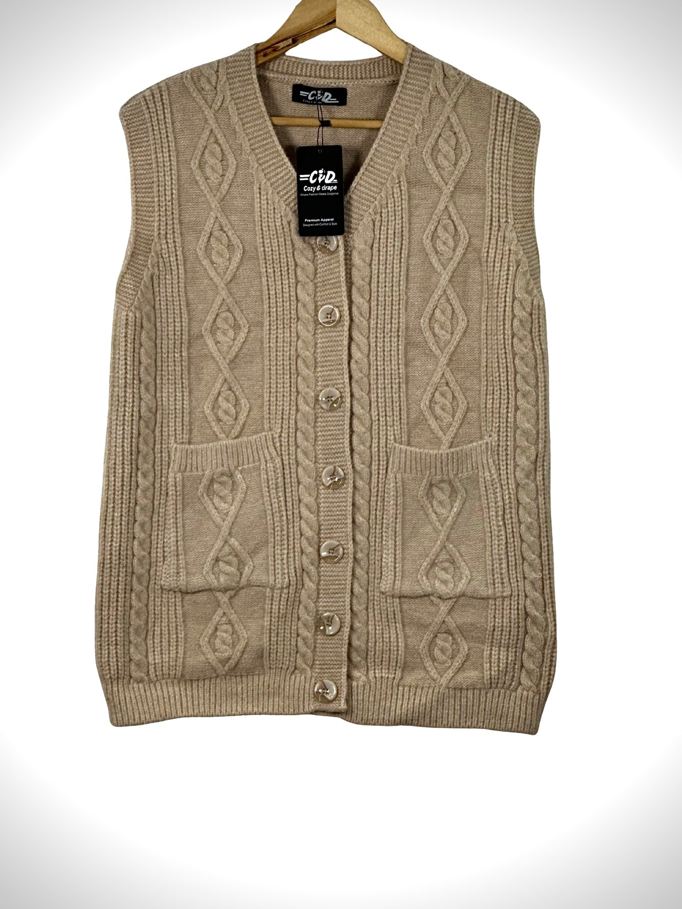 Mama’s Sleeveless Cardigan Sweater CD-SL-055