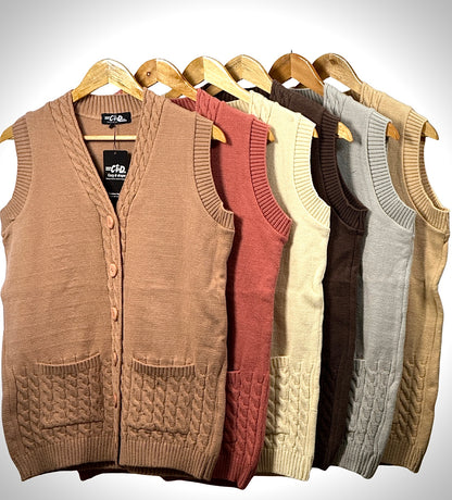 Mama’s Sleeveless Cardigan Sweater CD-SL-051