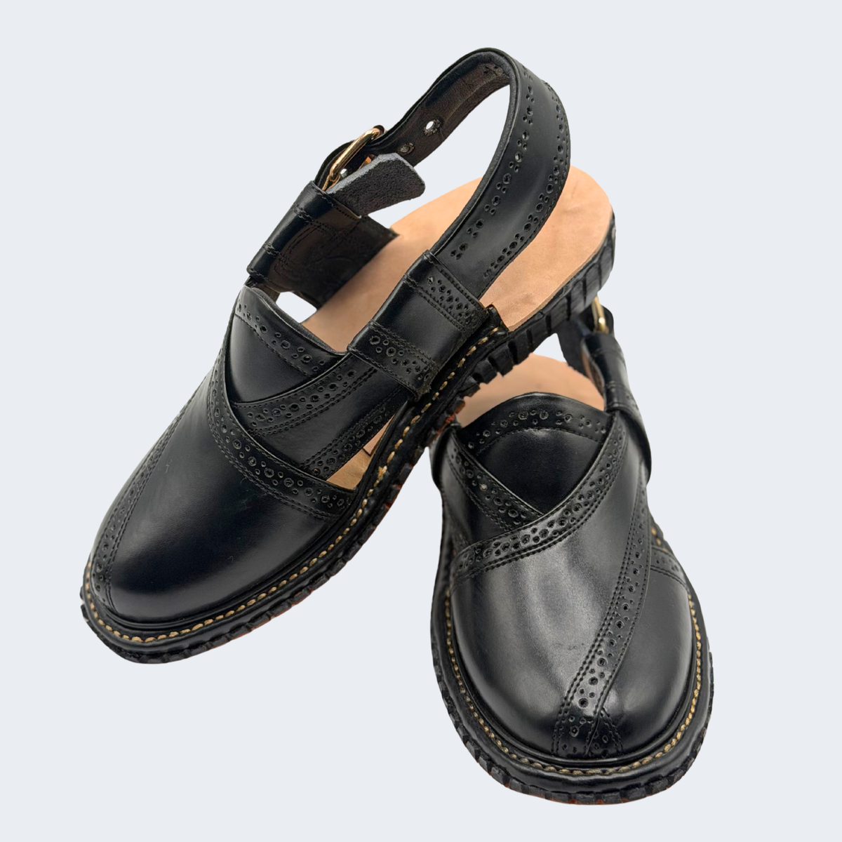 Kingra Design Premium Peshawari Chappal Black