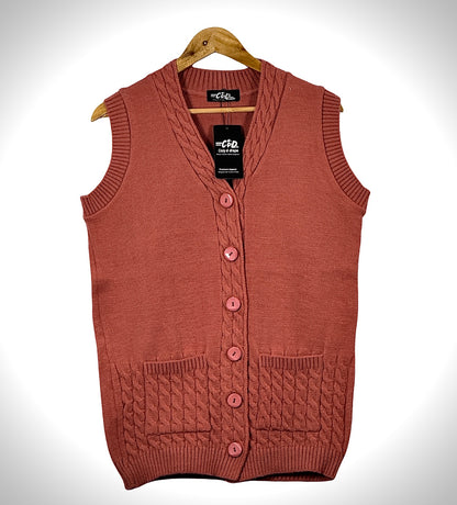 Mama’s Sleeveless Cardigan Sweater CD-SL-051