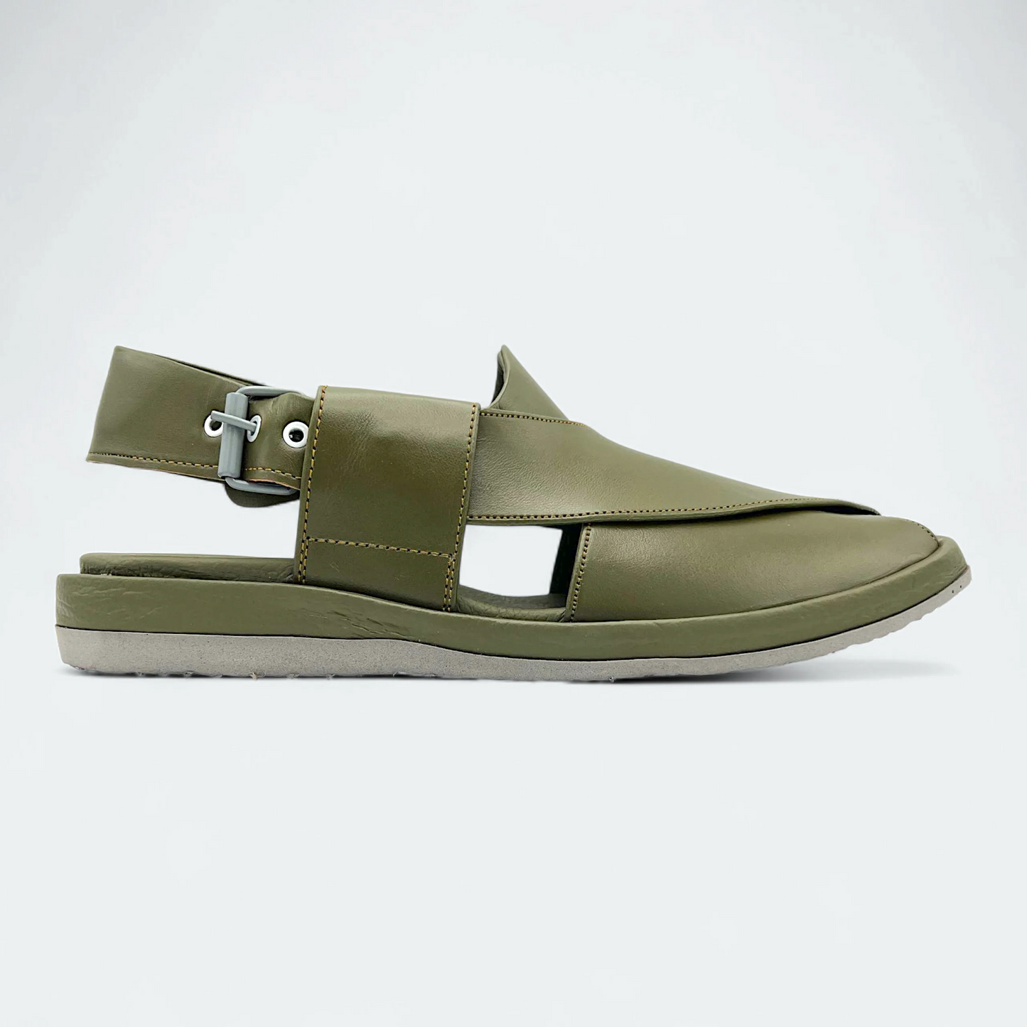 Aura Round Comfortable Peshawari Chappal Mehndi