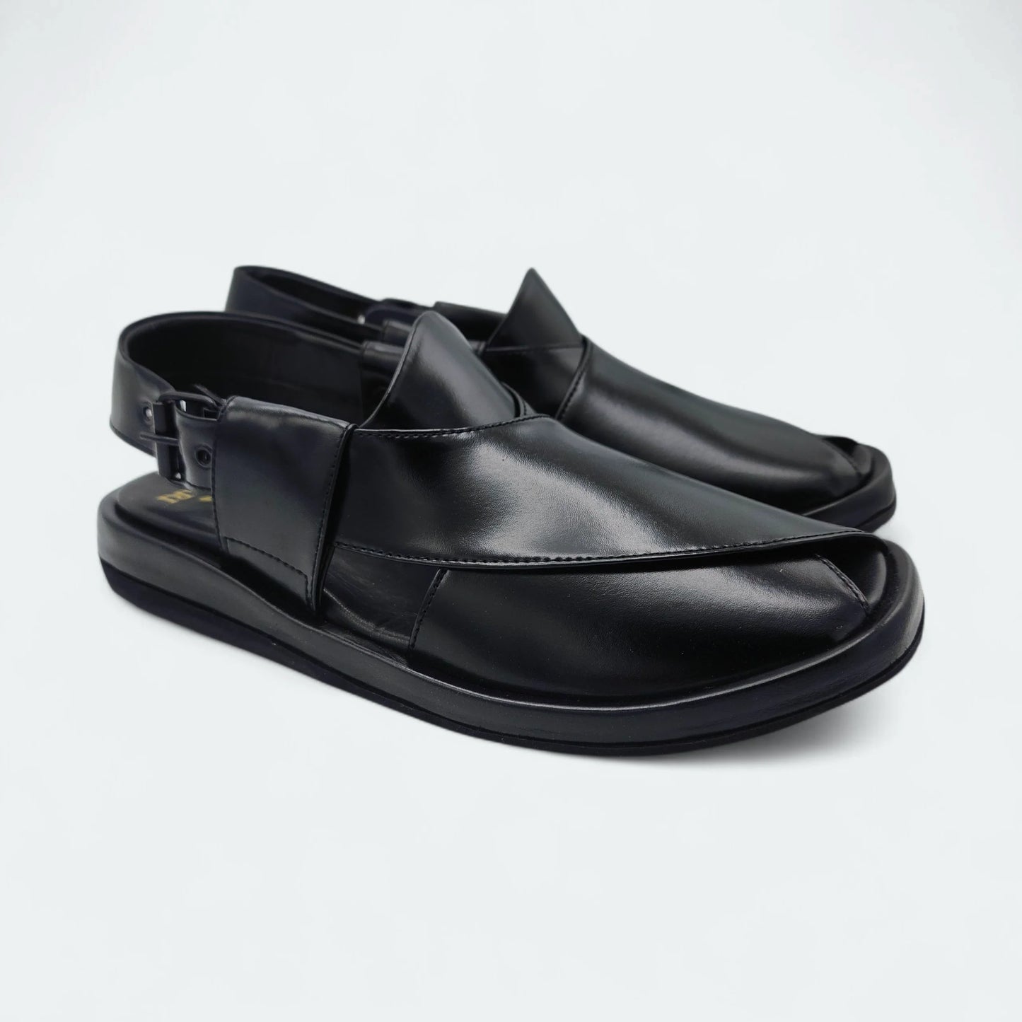 Aura Round Comfortable Peshawari Chappal Black