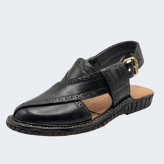 Kingra Design Premium Peshawari Chappal Black