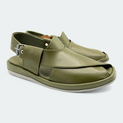 Aura Round Comfortable Peshawari Chappal Mehndi