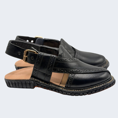 Kingra Design Premium Peshawari Chappal Black