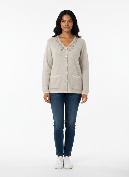 Cozy&Drape Embellished Button Front Cardigan  CD-S-016