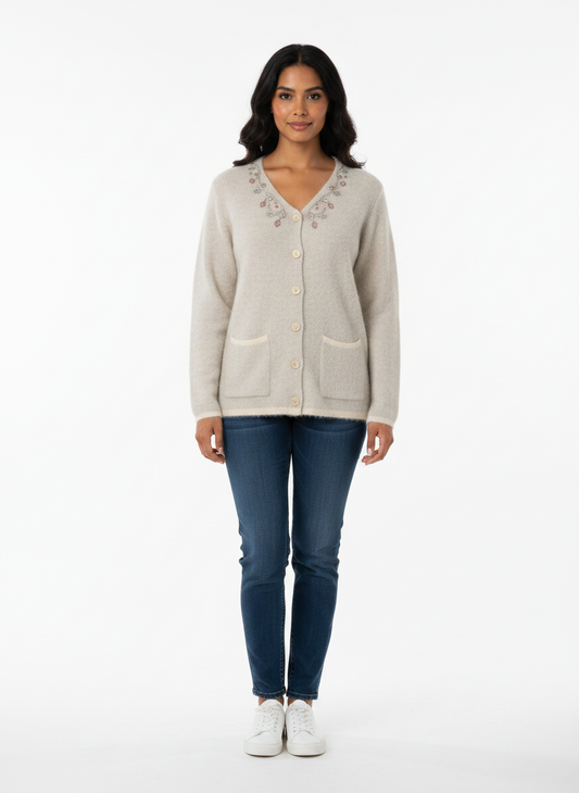 Cozy&Drape Embellished Button Front Cardigan  CD-S-016