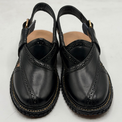 Kingra Design Premium Peshawari Chappal Black