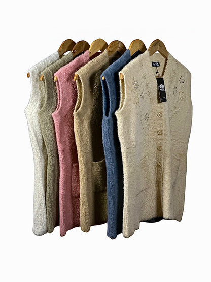 Mama’s Sleeveless Cardigan Sweater CD-SL-056