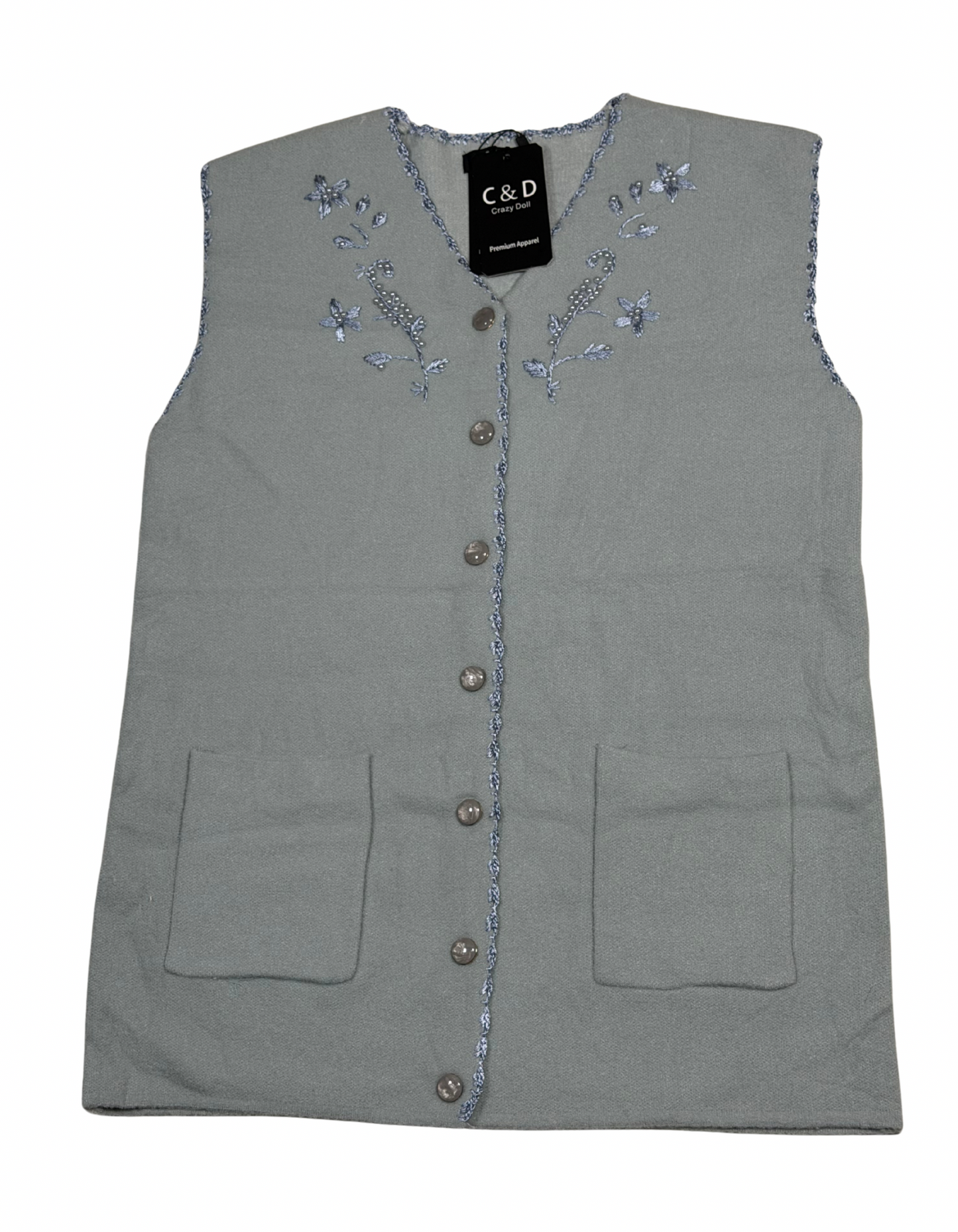 Mama’s Sleeveless Cardigan Sweater CD-SL-57b