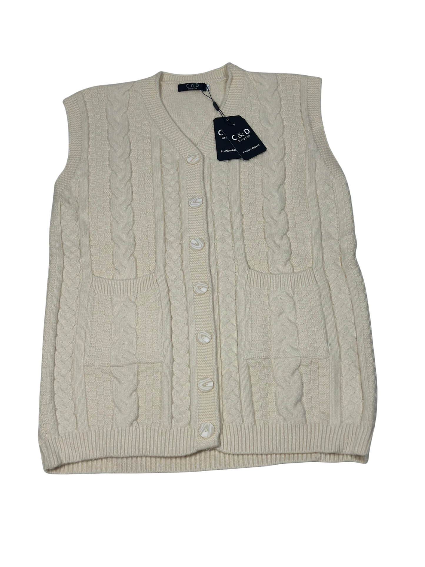 Mama’s Sleeveless Cardigan Sweater CD-SL-05b