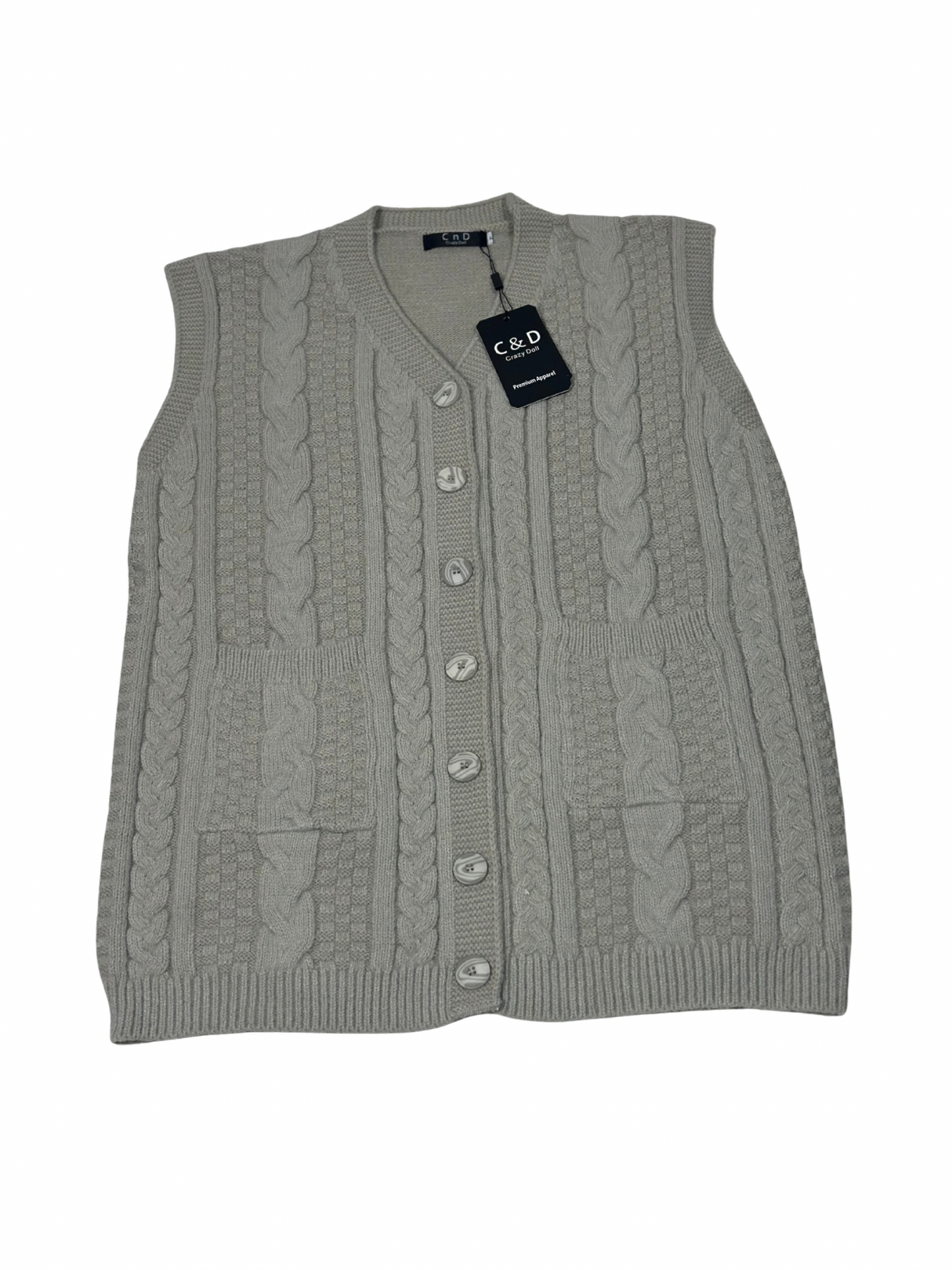 Mama’s Sleeveless Cardigan Sweater CD-SL-05b