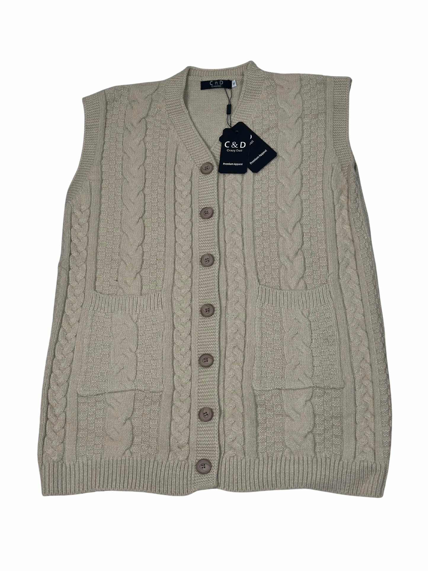 Mama’s Sleeveless Cardigan Sweater CD-SL-05b