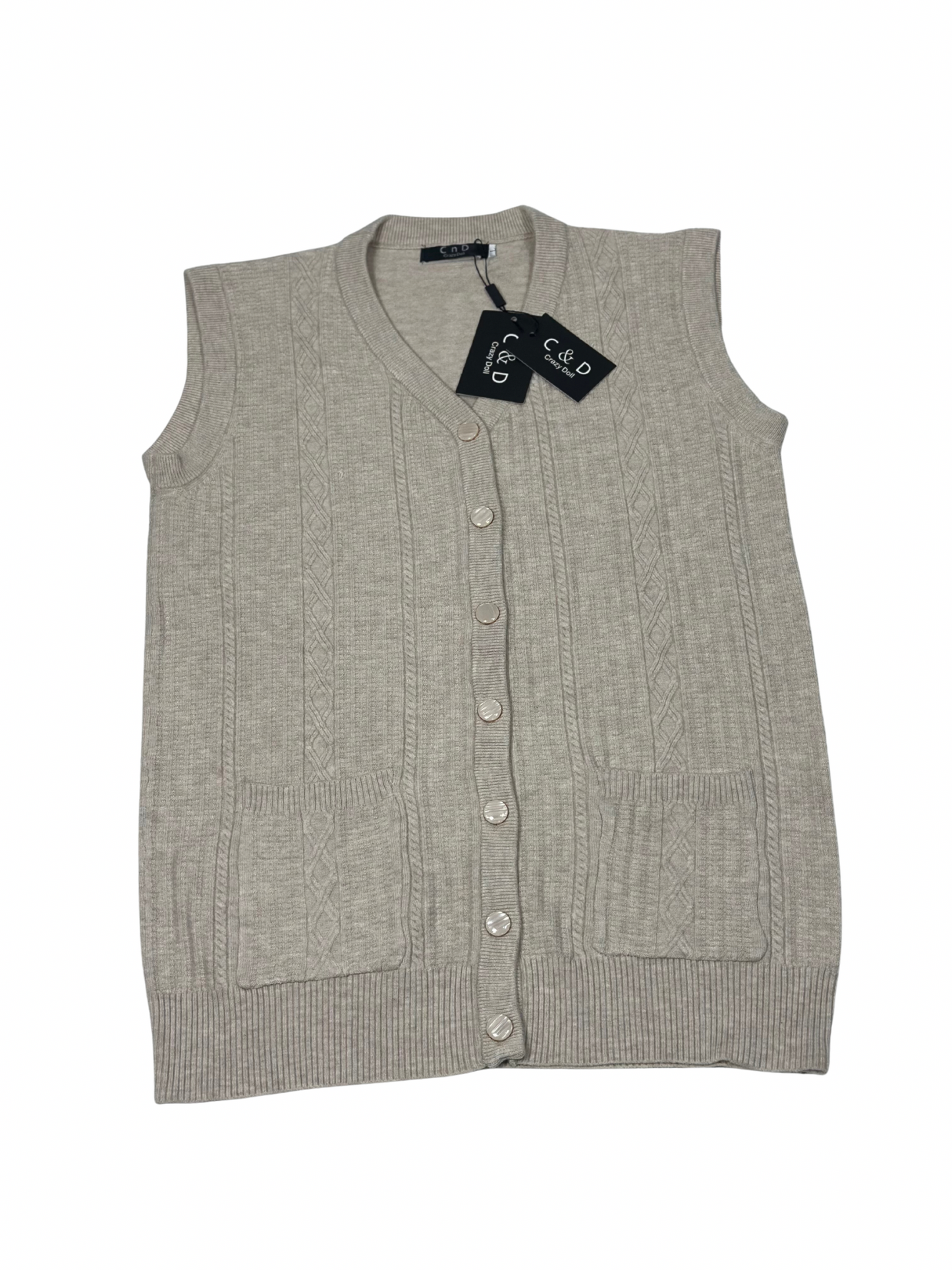Mama’s Sleeveless Cardigan Sweater CD-SL-060
