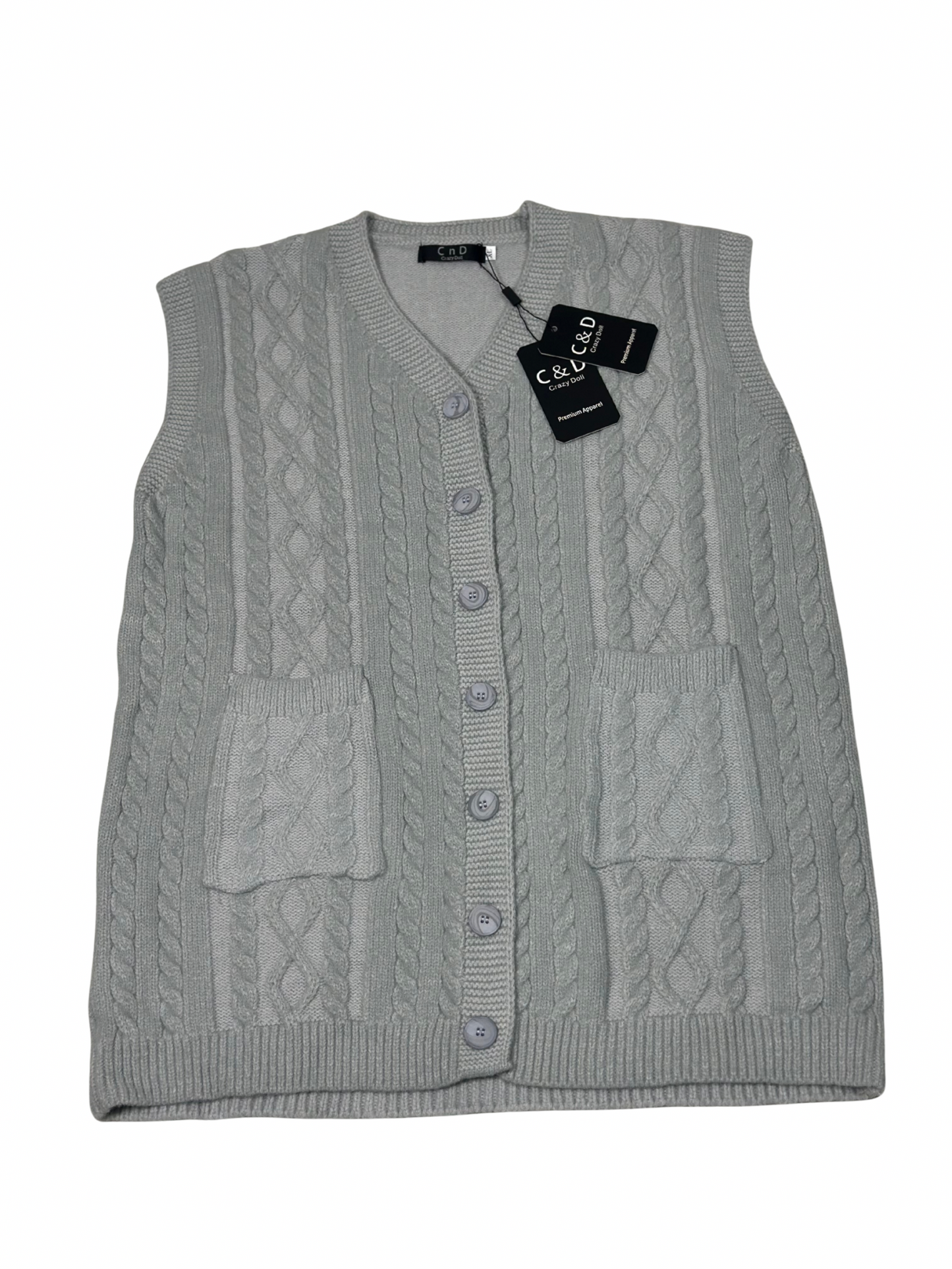 Mama’s Sleeveless Cardigan Sweater CD-SL-06b