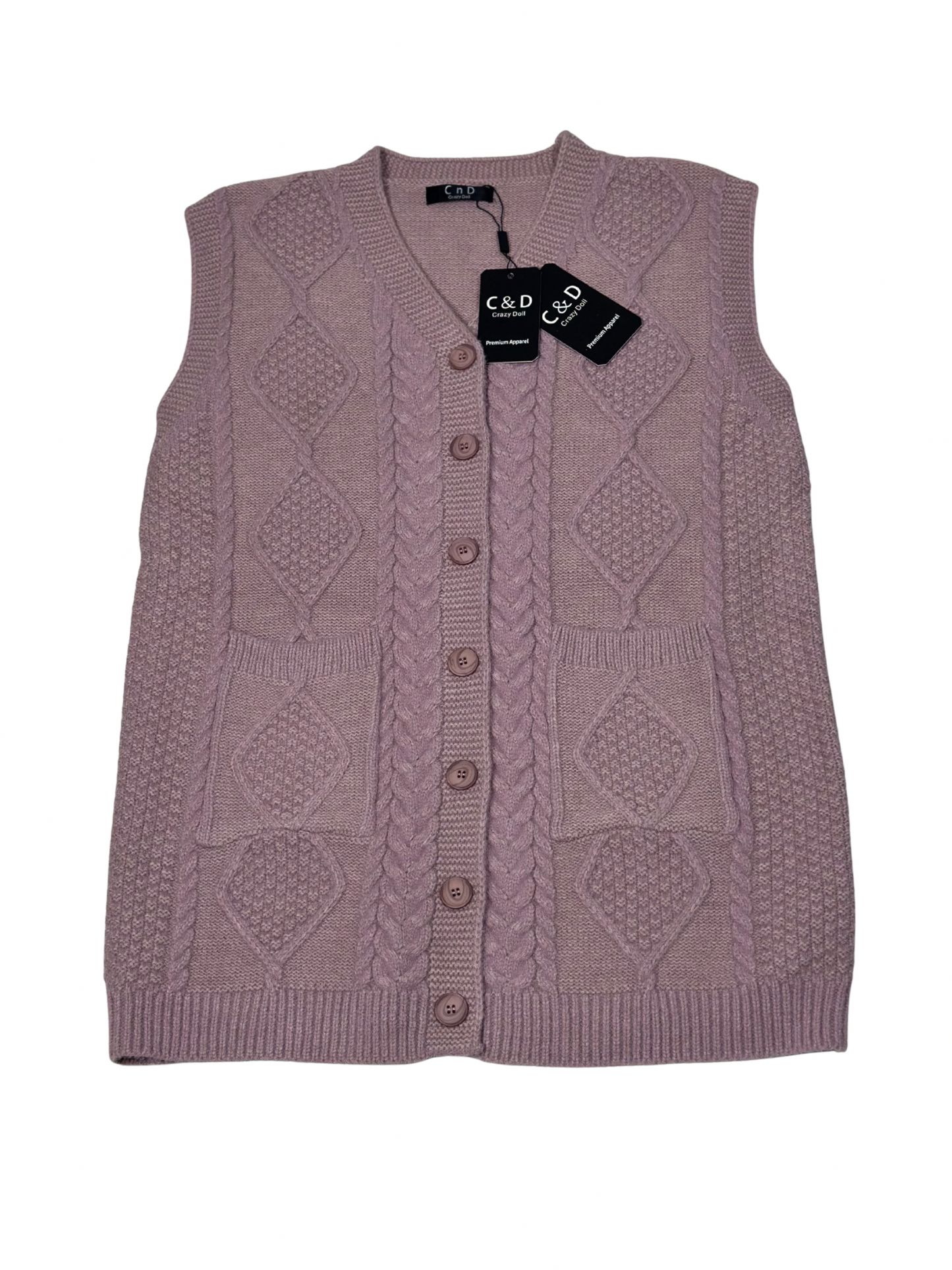 Mama’s Sleeveless Cardigan Sweater CD-SL-01b