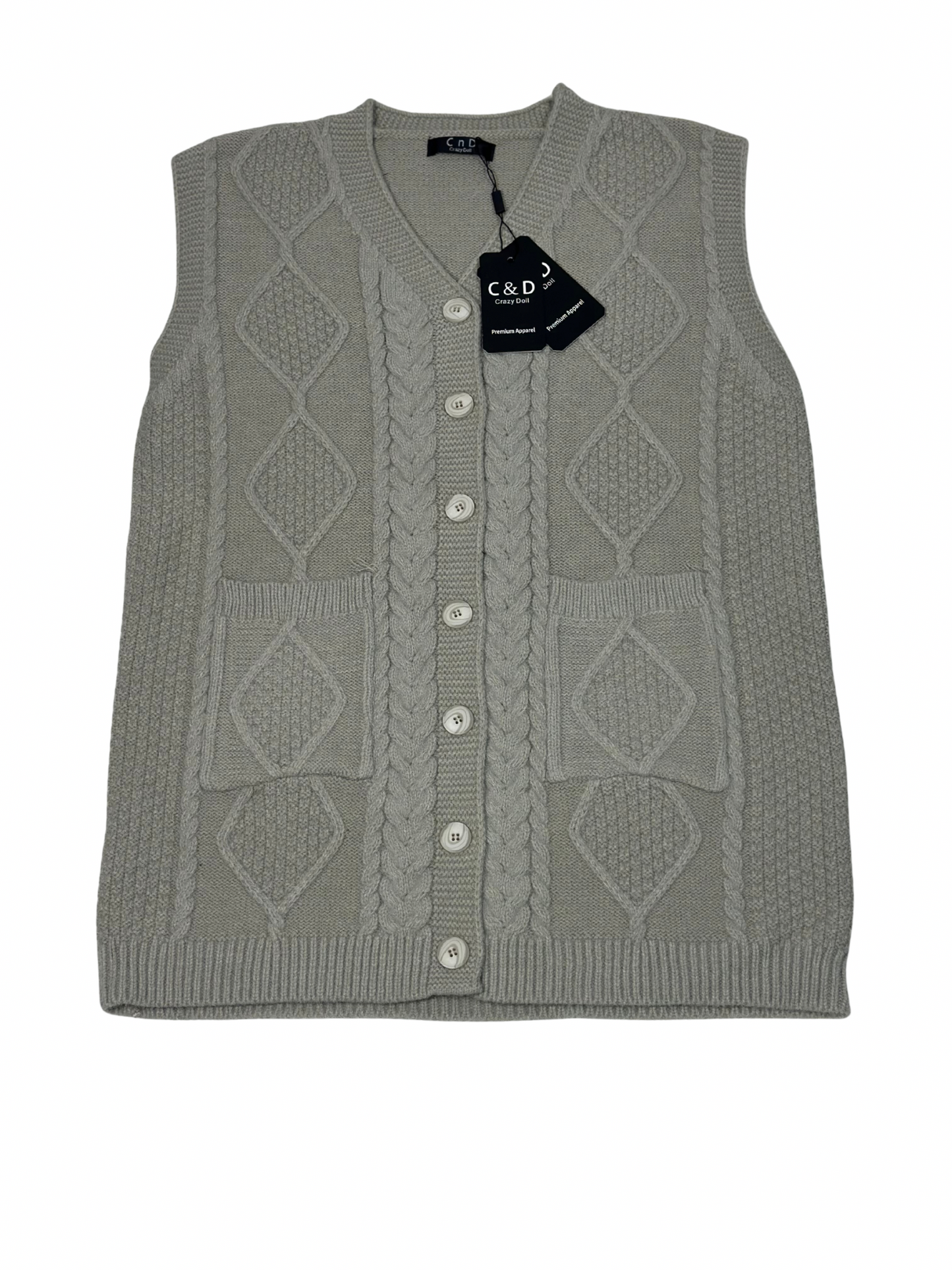 Mama’s Sleeveless Cardigan Sweater CD-SL-01b