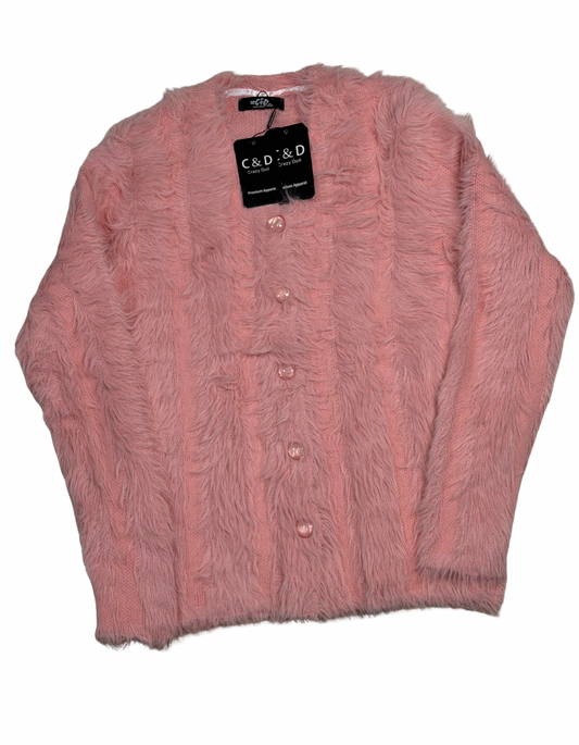 Regular Full Sleeves Fur Cardigan Sweater CD-S-17
