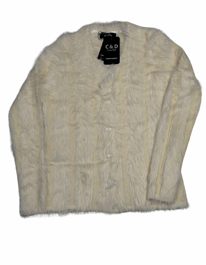 Regular Full Sleeves Fur Cardigan Sweater CD-S-17