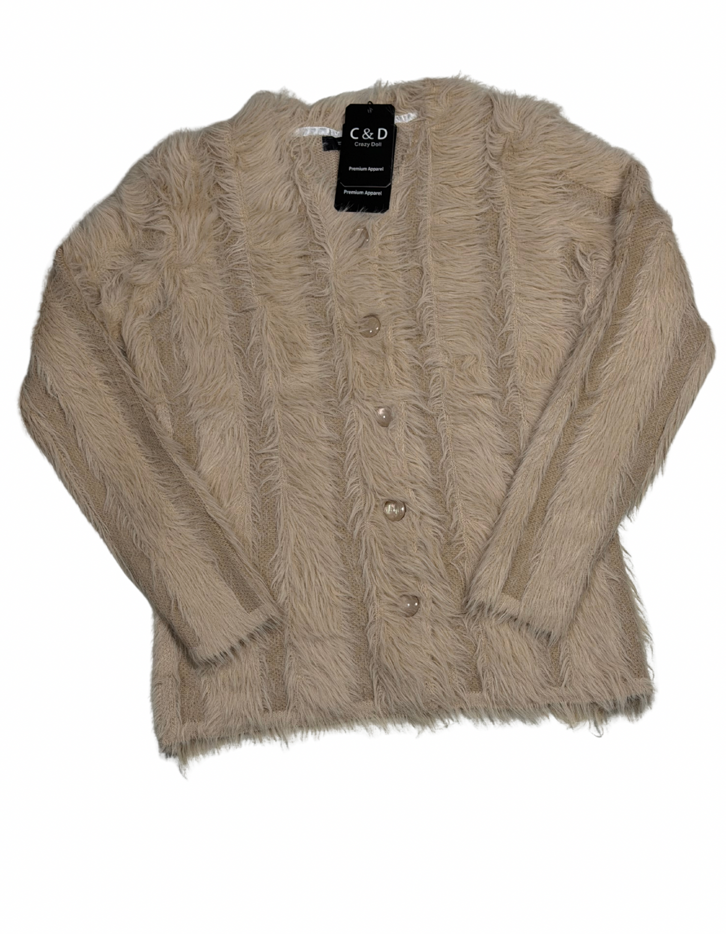 Regular Full Sleeves Fur Cardigan Sweater CD-S-17