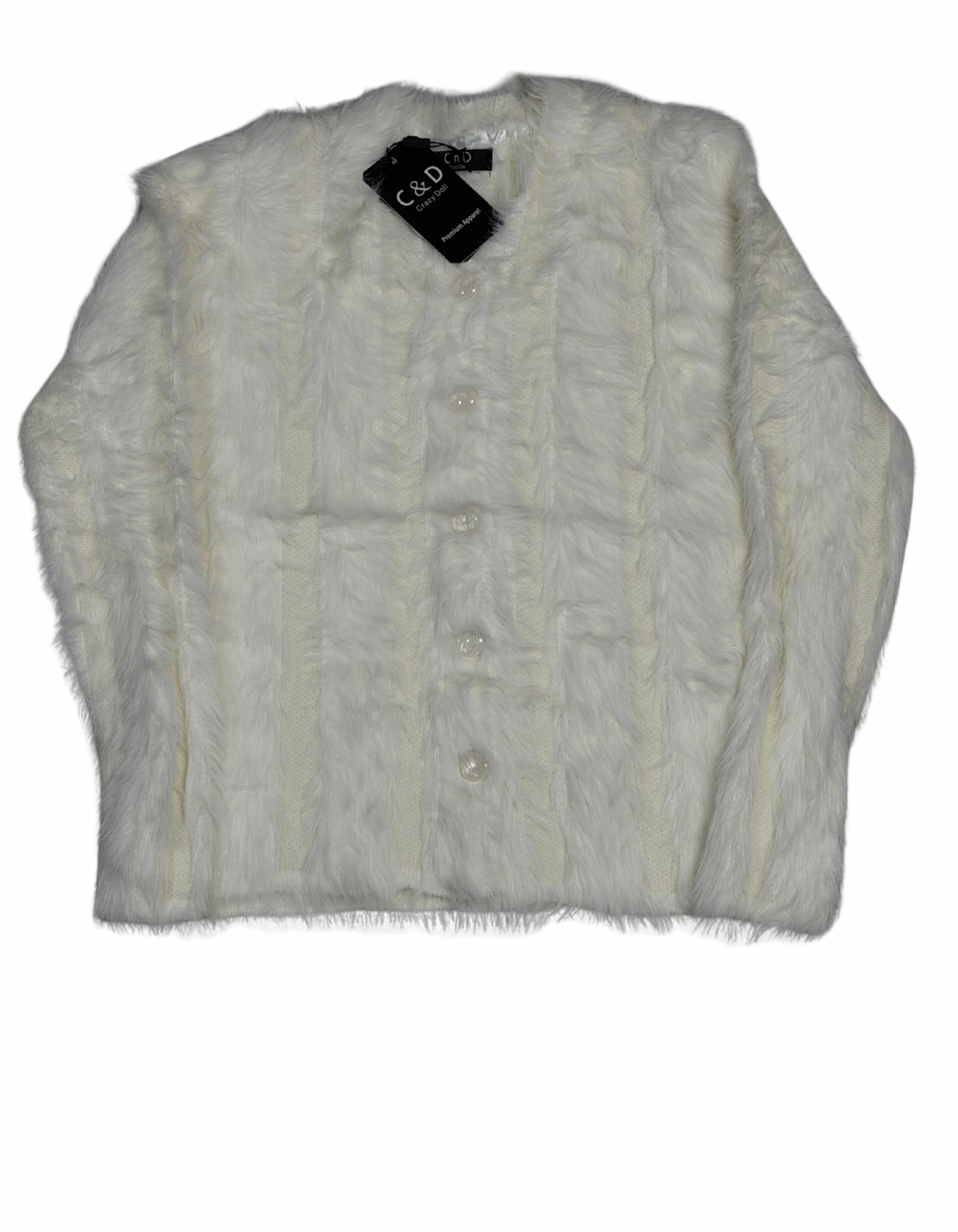 Regular Full Sleeves Fur Cardigan Sweater CD-S-17