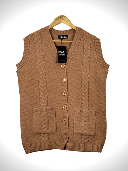 Mama’s Sleeveless Cardigan Sweater CD-SL-052