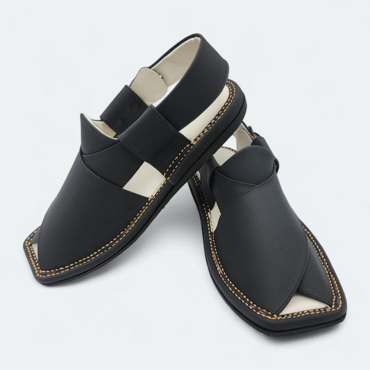 Contrast Sole Medicated Chappal Black