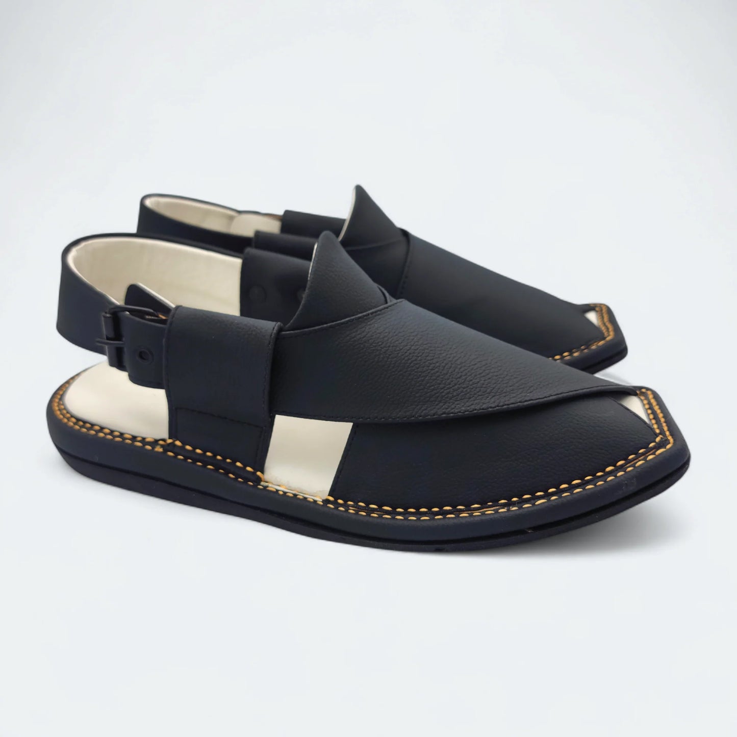 Contrast Sole Medicated Chappal Black