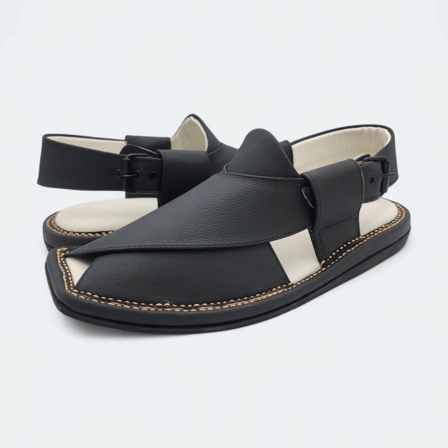 Contrast Sole Medicated Chappal Black