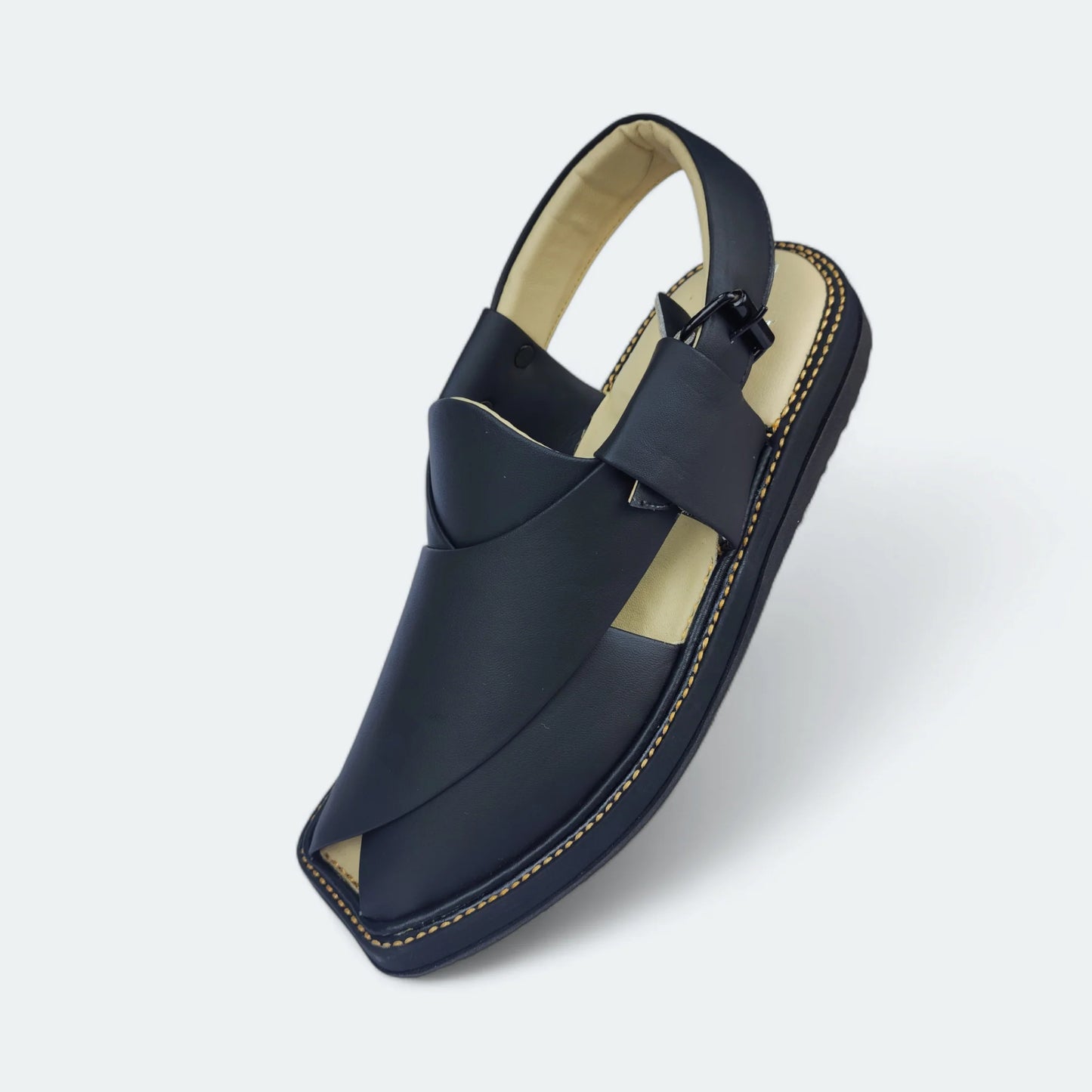 Contrast Sole Medicated Chappal Black