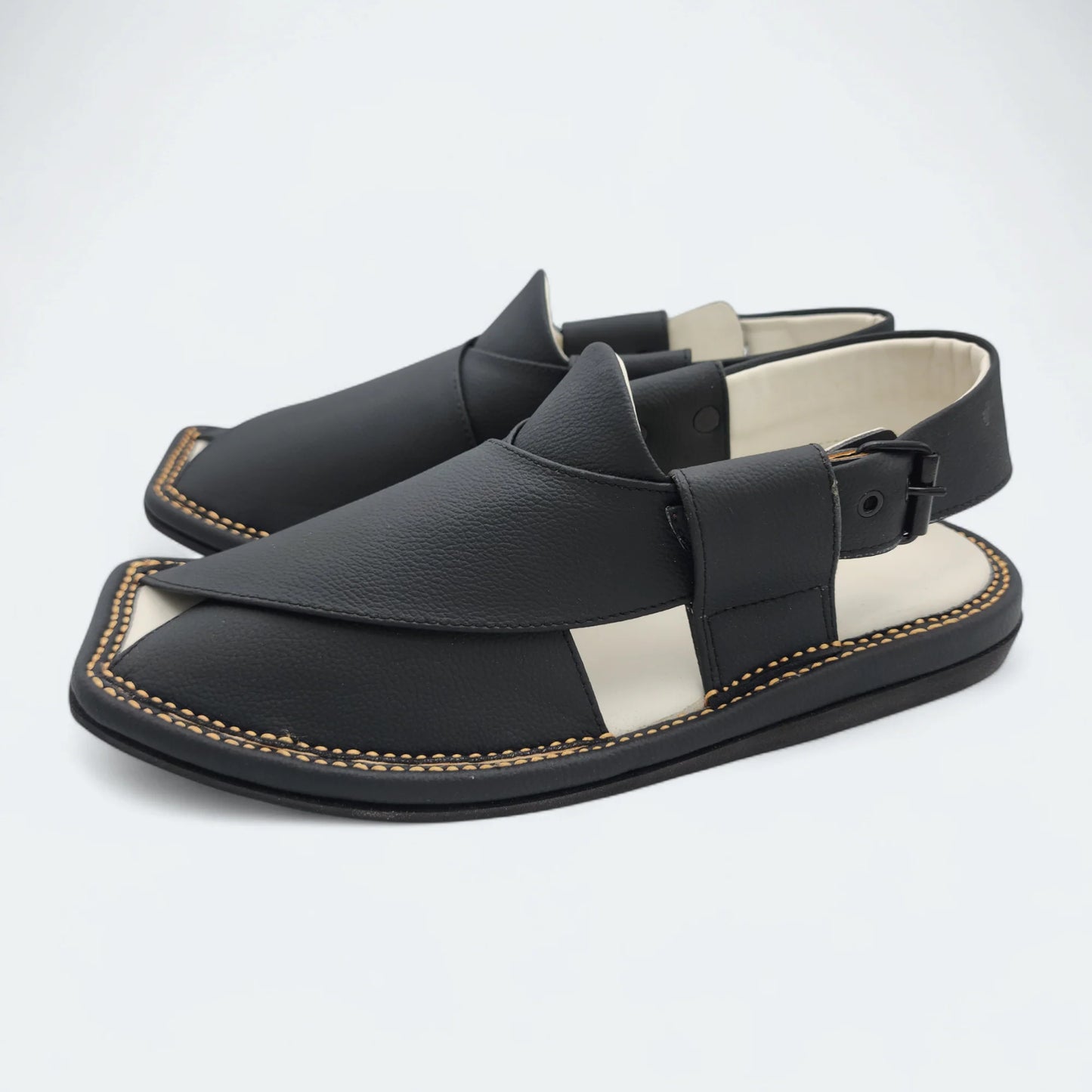 Contrast Sole Medicated Chappal Black