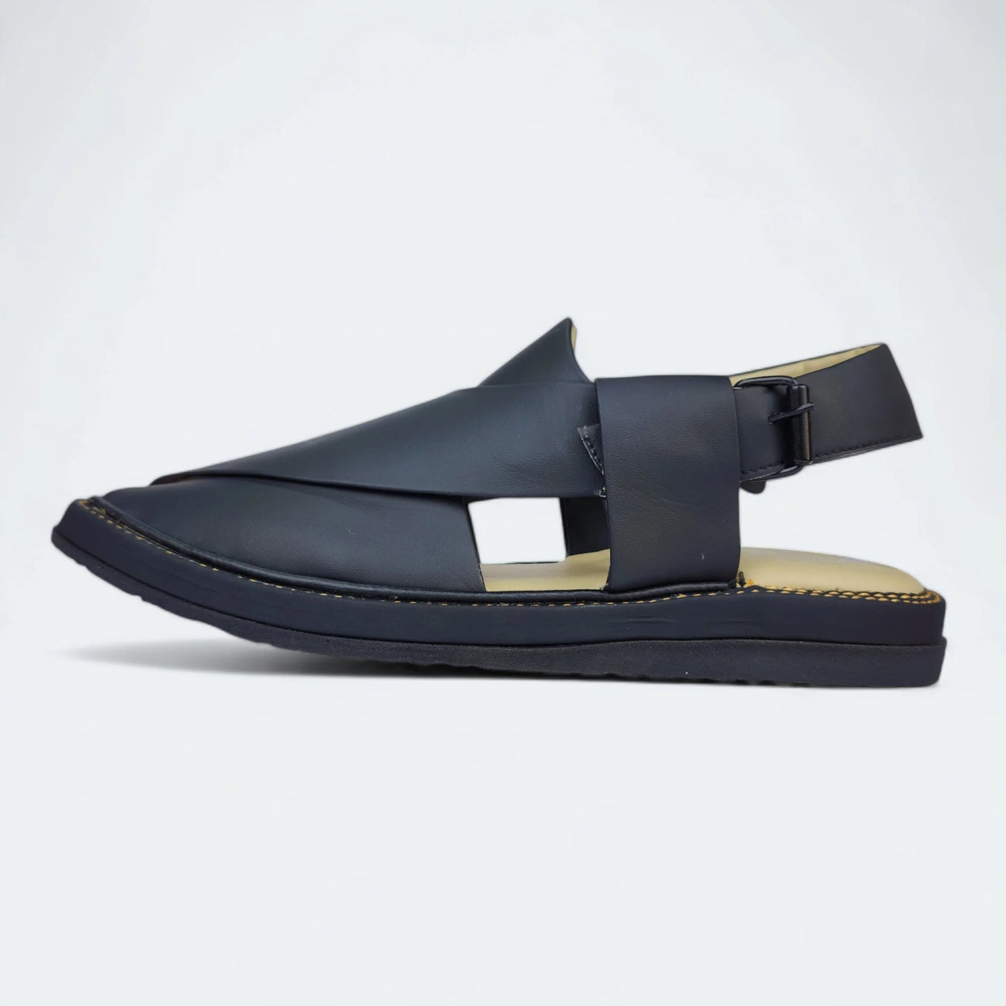 Contrast Sole Medicated Chappal Black