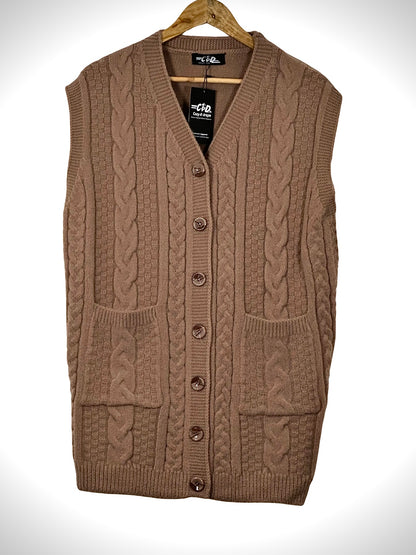 Mama’s Sleeveless Cardigan Sweater CD-SL-054