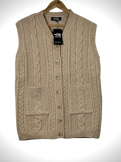 Mama’s Sleeveless Cardigan Sweater CD-SL-054