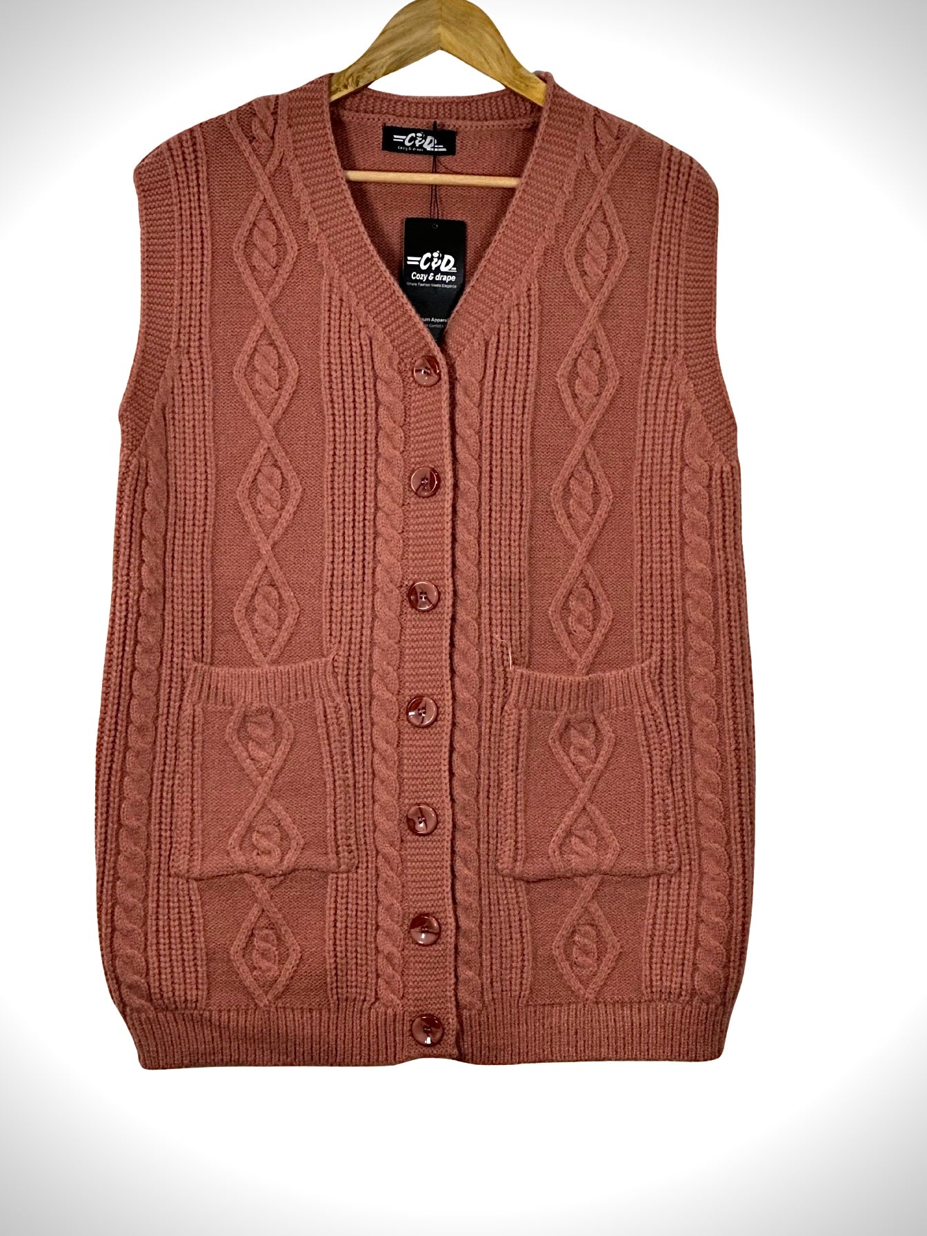 Mama’s Sleeveless Cardigan Sweater CD-SL-055