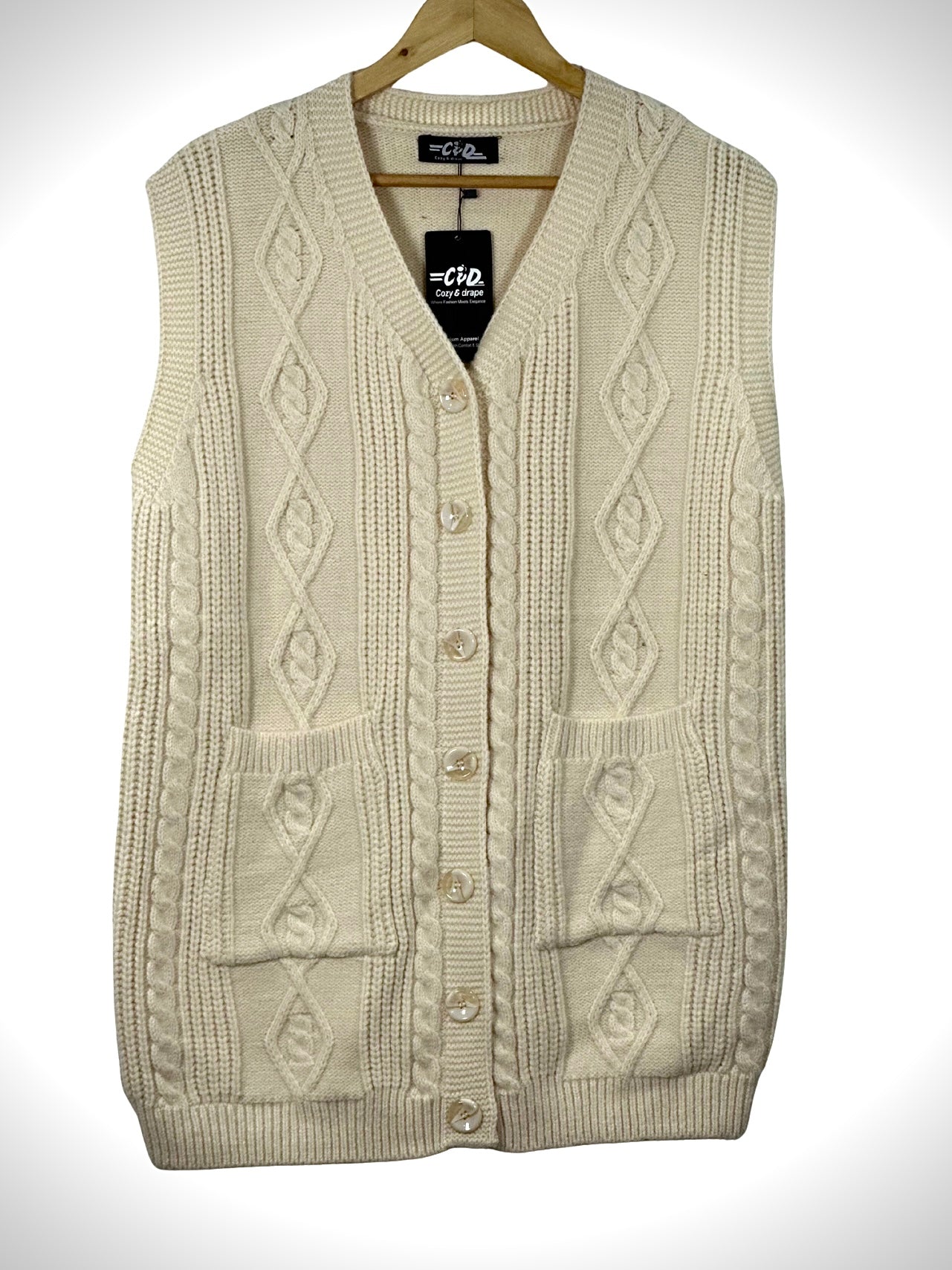 Mama’s Sleeveless Cardigan Sweater CD-SL-055